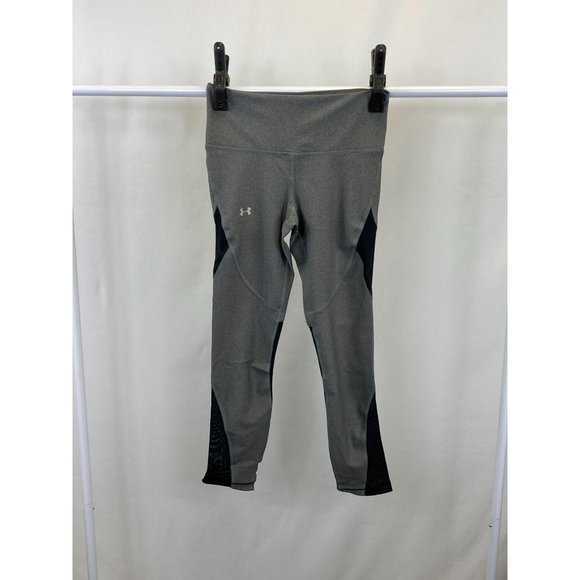 Under Armour Heatgear Women's Fashion Ankle Crop Leggings (Grey/Black, S) NEW - Picture 3 of 6